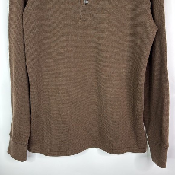 American Eagle Brown Henley Long Sleeve Shirt Size Large - Picture 3 of 8
